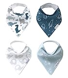 Organic Baby Bandana Drool Bibs, 4 Pack - Little Explorer Gift Set for Boys and Girls by Little Kims