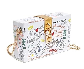 Vismiintrend Exclusive Girls Women Ladies Sling Shoulder Handbag (Graffitti White Box Clutch) Gift