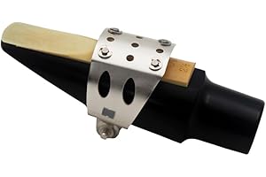 Eastern Music Saxophone Hard rubber mouthpiece Soprano alto Tenor metal ligature Ligature cap (Sandblust silver, Alto MPC)