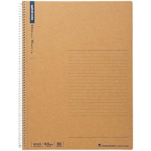 Maruman Spiral Note Basic Lined Notebook- A4, 11.69" x 8.98", 80 Sheets / 160 P…