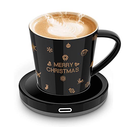 BESTINNKITS Smart Coffee Set Auto On/Off Gravity-induction Mug Office Desk Use, Candle Wax Cup Warmer Heating Plate (Up…