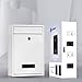 Locking Mailboxes Wall Mounted Vertical – Jssmst Key Lock Mail Box Medium Capacity Galvanized Steel Cover Rust-Proof Metal Post Box, 12.6 x 8.5 x 3.4 Inch, White, SM-0604L