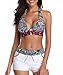Century Star Women Swimsuit Halter Push Up Top Boyshort Bikini Set Two Piece Bathing Suit Swimwear