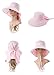 Ls Lady Womens Summer Flap Cover Cap Cotton Anti-UV UPF 50+ Sun Shade Hat with Bow. Adjustable Hat (One Size,0 Pink)