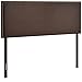 Modway Region Linen Fabric Upholstered Queen Headboard in Dark Brown with Nailhead Trim