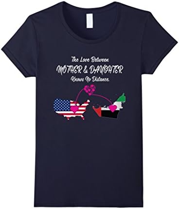 Women's  Mother and Daughter knows no Distance shirt - Christmas gif Large Navy