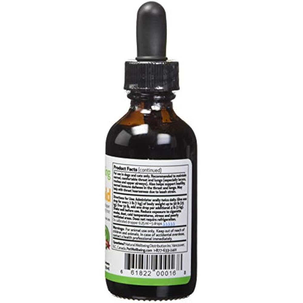 Throat Gold For Dogs Natural Herbal Cough, Respiratory Support