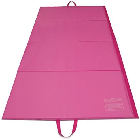 Greatgymats 4'x10'x2" Thick Folding Gymnastics Mat Tumbling Exercise Panel Foam Mat Pad, 4 Sections Large Gym Mats (Pink)