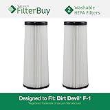 2 - FilterBuy Dirt Devil F1 (F-1) Washable and Reusable Compatible Filters. Designed by FilterBuy to Replace Dirt Devil Part #'s 3JC0280000 / 3-JC0280-000 & 2JC0280000 / 2-JC0280-000.