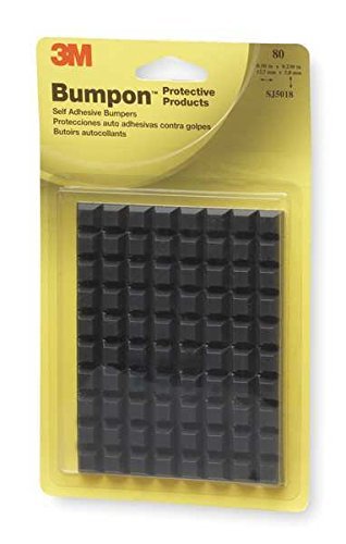 3m bumpon sj5018 black bumper/spacer pad - square shape…