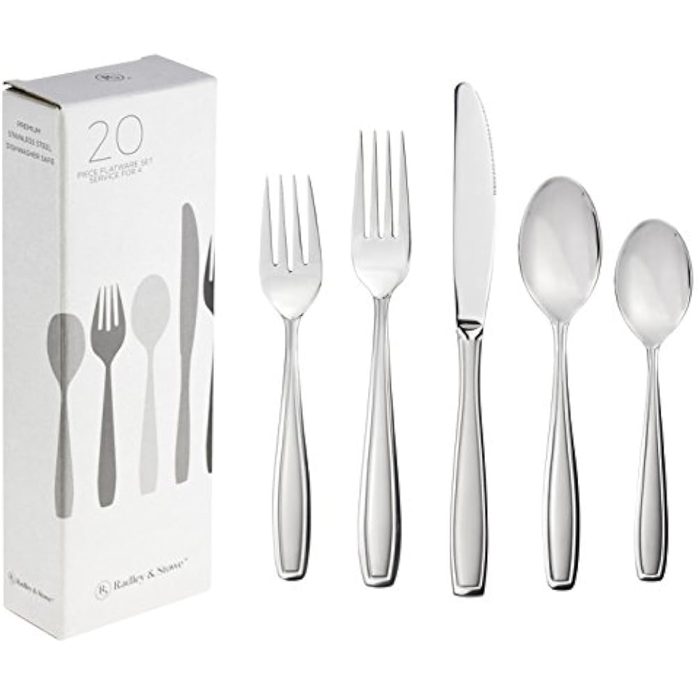 20Piece Flatware Solid Stainless Steel Silverware Set (Designer Grade