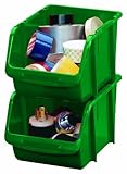 Stack-On BIN-10 Medium Parts Storage Organizer Bin, Green