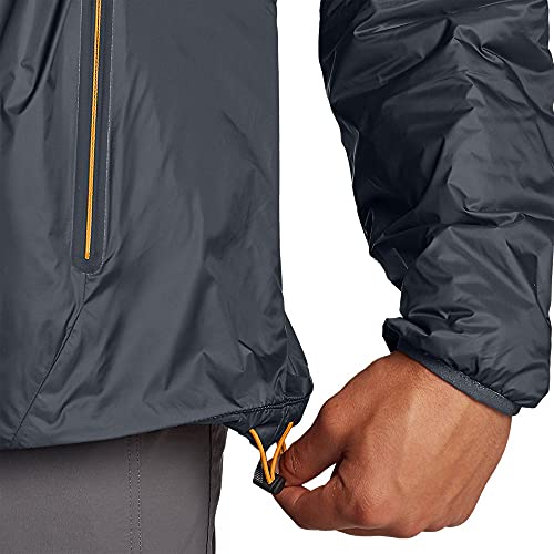 Eddie Bauer Men's EverTherm 2.0 Down Hooded Jacket, Storm Large