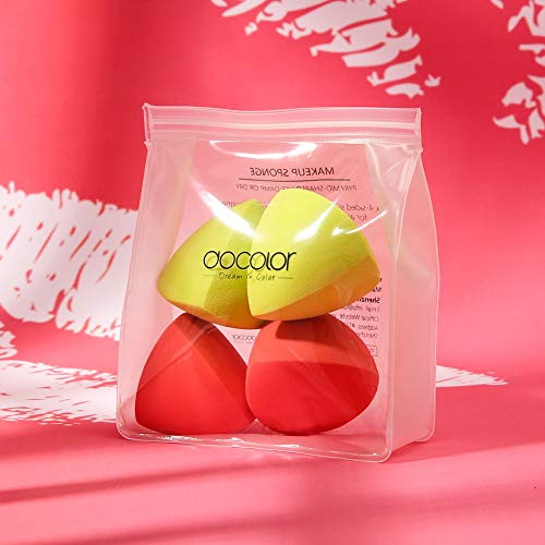 image for Docolor Makeup Sponges 4Pcs Makeup Blender Sponge Foundation Blending 