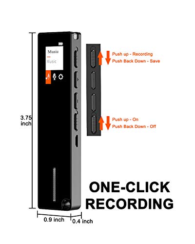 Digital Voice Recorder, Sindave 1536kbs Stereo Rechargeable HD Audio 16 Gram Voice Recorder, Mini Portable USB MP3 Activated Sound Recorder and 1- Click Recording, Voice Activated Recorder - Thumbnail 2