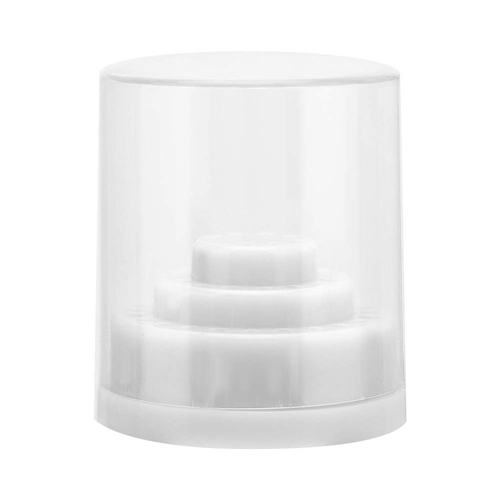 48 Slots Clear Nail Drill Bit Case Holder with Cover Manicure Tool Organizer Display Stand Nail Drill Organizer Nail Art Drill Stand (White)
