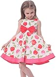 Bonny Billy Girls Sleeveless Cotton Print Casual Children Dress with Sash