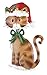 Christmas Bobble Head Cats Garden Decor Yard Stake, Green Bowtie
