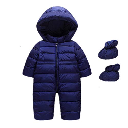 Beide Toddler Baby Boys Girls Snowsuits Winter Romper Jacket with Shoes