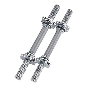 VORCOOL 2 PCS 1-Inch Dumbbell Handles Pair Dumbbell Bar Stainless Steel Chrome Dumbbell Bars for Fitness Barbell Dumbbell Strength Training 350mm