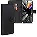 kwmobile Case Compatible with Huawei Y5 (2019) - Wallet Case PU Leather Flip Phone Cover with Card Holder Slots - Black