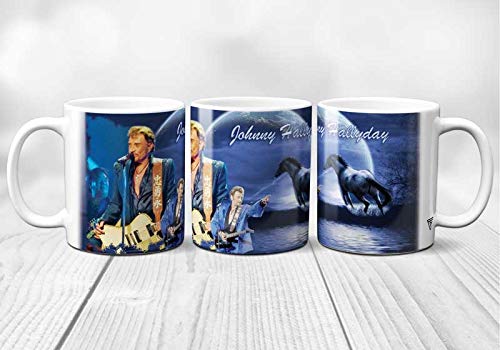 Super-Made Johnny Hallyday Legend Ceramic Mug/Mug, Printed in France