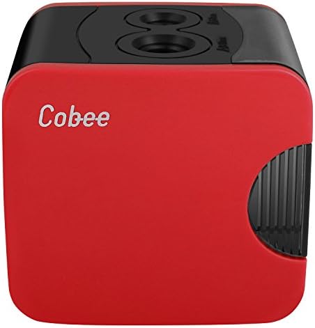 Cobee Pencil Sharpener With 2 different Sizes Of Holes Automatic both battery and USB Powered( (Red)