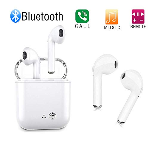 Wireless Earbuds Bluetooth Earphone, Sweatproof Sport Earbuds with Microphone Function Headphones, Compatible for System Applicable Support All Android Smartphones [White]