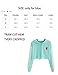MakeMeChic Women's Pineapple Embroidered Hoodie Plaid Crop Top Sweatshirt Blue Small