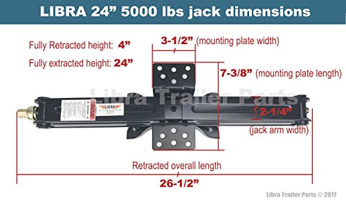 LIBRA Set of 2 24" 5000lbs RV Trailer Stabilizer Leveling Scissor Jacks w/Handle & Power Drill Sockets & Mounting Screws ...