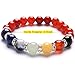 TGS Gems® Beautiful Energy Power Crystal Elastic Stretch Beaded Chakra Gemstone Reiki Healing Bracelet 7 Chakra Mixed Combination SL013A23