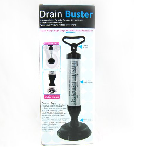 New Drain Buster Plunger Two Heads Clears Tough Clogs Toilet Sink