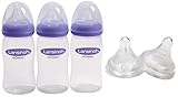Lansinoh mOmma 8 Ounce Bottle (3 Pack) with NaturalWave Nipple and Extra Fast Flow Nipples