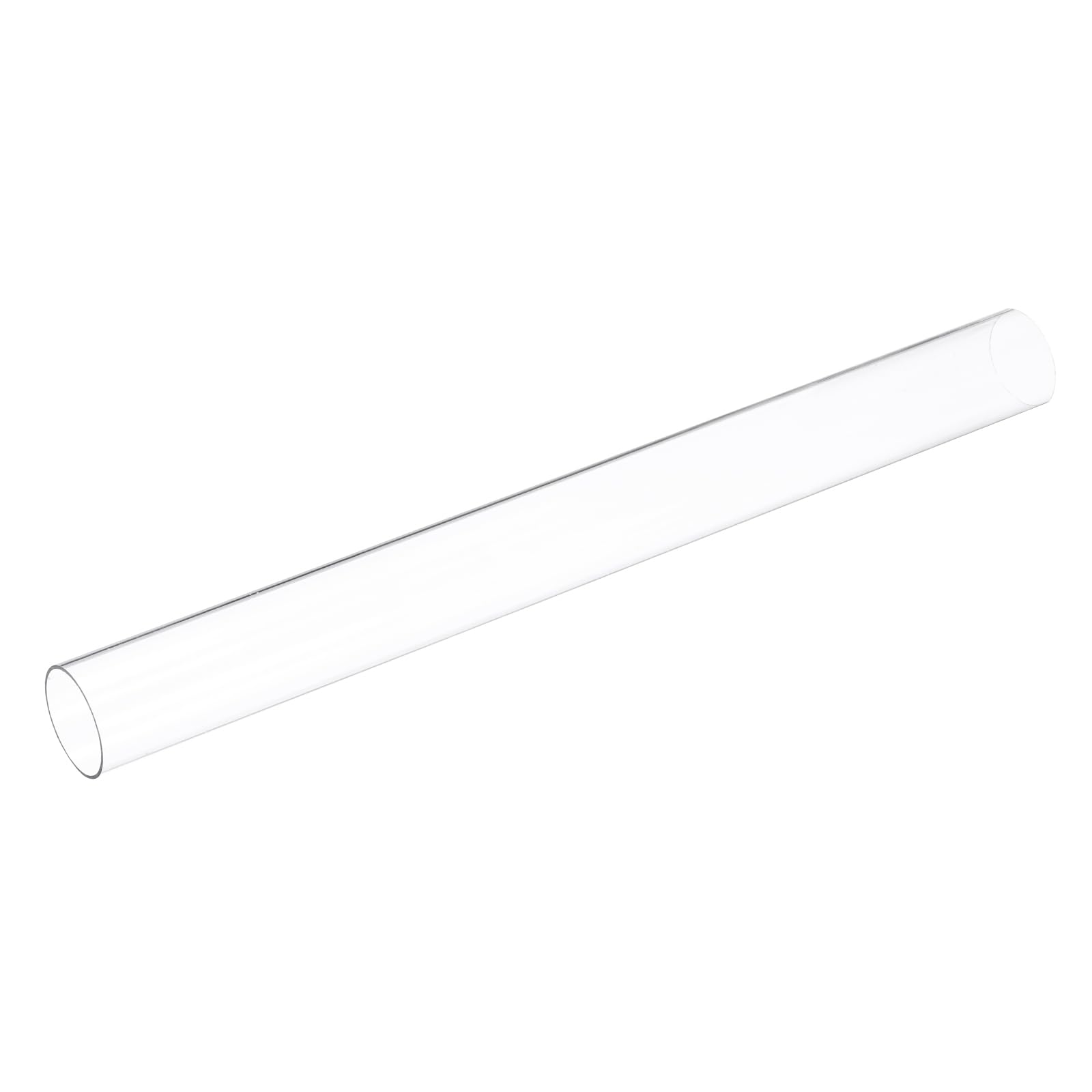 Photo 1 of uxcell Clear Rigid Tubing 1 1/8 Inch(28mm) ID x 1 3/16 Inch(30mm) OD x 1Ft(305mm) Length Round Plastic Polycarbonate Tube