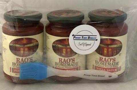 Rao's Homemade All Natural Pizza Sauce -13 oz (3 Pack) Bundled with Prime Time Direct Silicone Basting Brush in a PTD Sealed Bag