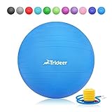 Trideer 45-85cm Exercise Ball, Birthing Ball, Ball Chair, Yoga Pilate Fitness Balance Ball with Pump Plug Kit, Anti-Slip & Anti-Burst (Dark Blue, 65cm)