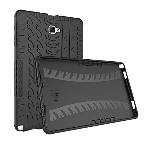 Samsung Galaxy Tab A 10.1 (2016) P580 P585 with S Pen Tablet Case, Shockproof Hybrid Kickstand Rugged Drop Protection Heavy Duty Protective Hard Case Cover (Black)
