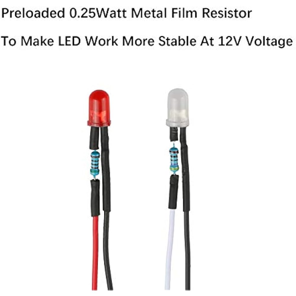 120pcs 12V LED Lights Emitting Diodes, Pre Wired 7.9 Inch DC Volt 5mm (6 Colors eBay