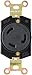 EATON Cooper Wiring Devices, L530R-Single Locking Receptacle, 30A -125V, 2-pole, 3-wire Grounding Back & Side Wire, Fed. SpeclW-C-596F
