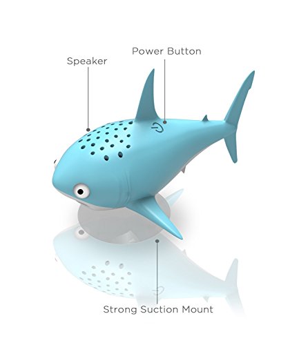 Aduro Shower Speaker Waterproof Speakers for Kids, Animal Bluetooth Wireless Speaker with Suction Cup and Built-in Mic Speaker with Music Control Great for Kids Bathtub Shower Radio (Marc The Shark)