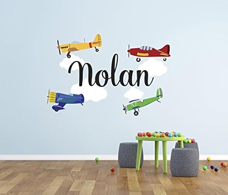 Amazon Com Personalized Airplanes Name Wall Decal Baby Boy Room