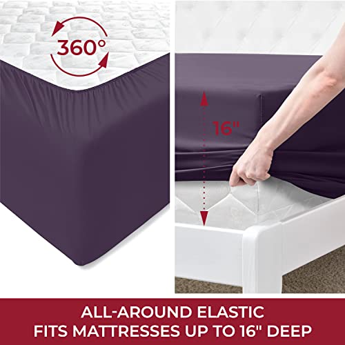 Mellanni King Size Sheet Set 4 Piece Iconic Collection Bedding Sheets & Pillowcases Luxury