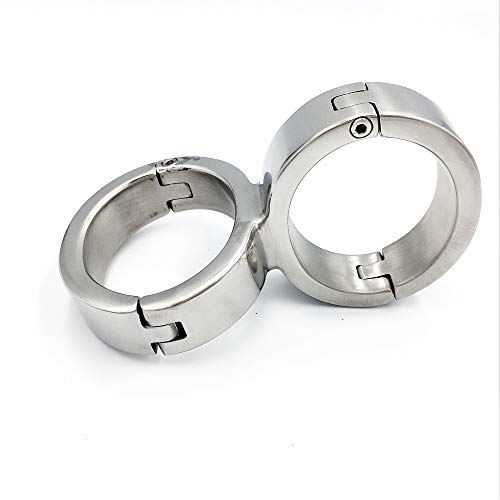 COSY-L SM Sexy Metal Handcuffs Heavy Duty for Adults, Stainless Steel Fetish Slave Bondage Adult Toys, BDSM Wrist Cuffs for Senior Players,Male