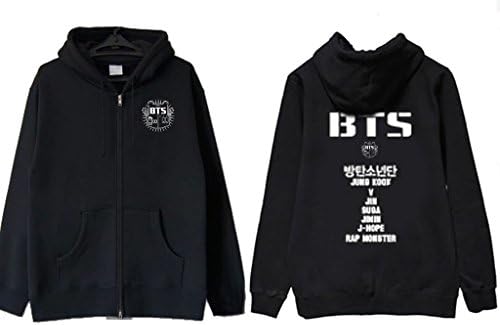 BTS Coat Bangtan Boys Hooded Fleece Zip Sports Sweatershirt