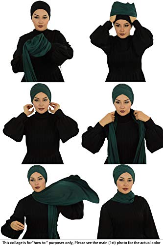 Jersey Shawl for Women Cotton Instant Modesty Turban Cap Bonnet Mustard