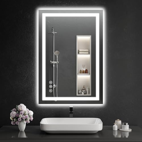 WISSMIELS LED Bathroom Mirror Dimmable Anti-Fog