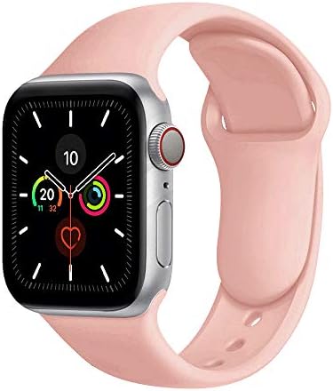 Compatible with Apple Watch Bands 38mm 40mm,Soft Silicone Fitness  Replacement Accessories Straps Wristbands for iWatch Bands Series 6/5/4/3/2/1  SE for Women Men Rose price in UAE | Amazon UAE | kanbkam