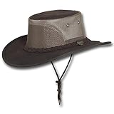 Barmah Hats Foldaway Crackle Saddler Cooler Leather Hat 1063BC