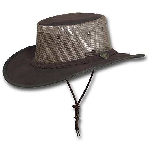 Barmah Hats Foldaway Saddler Cooler Leather Hat 1063BC