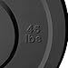 Titan Fitness Single 45 LB Black Economy Olympic Bumper Plate, Rubber with Steel Insert